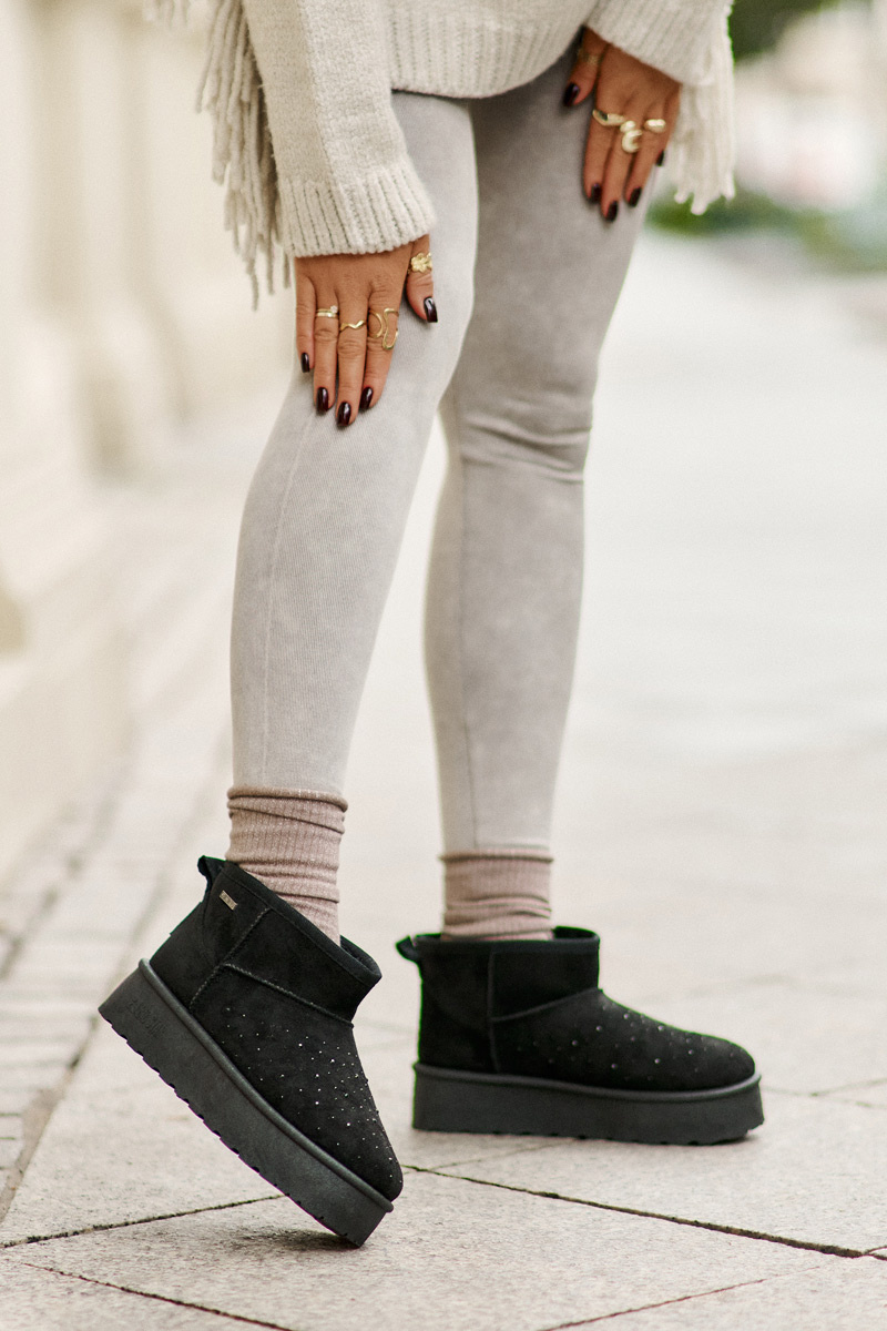 Snow boots with platform decoration Big Star Black