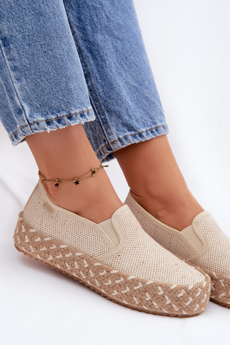 Dámske platformové espadrilky s pletenými detailmi