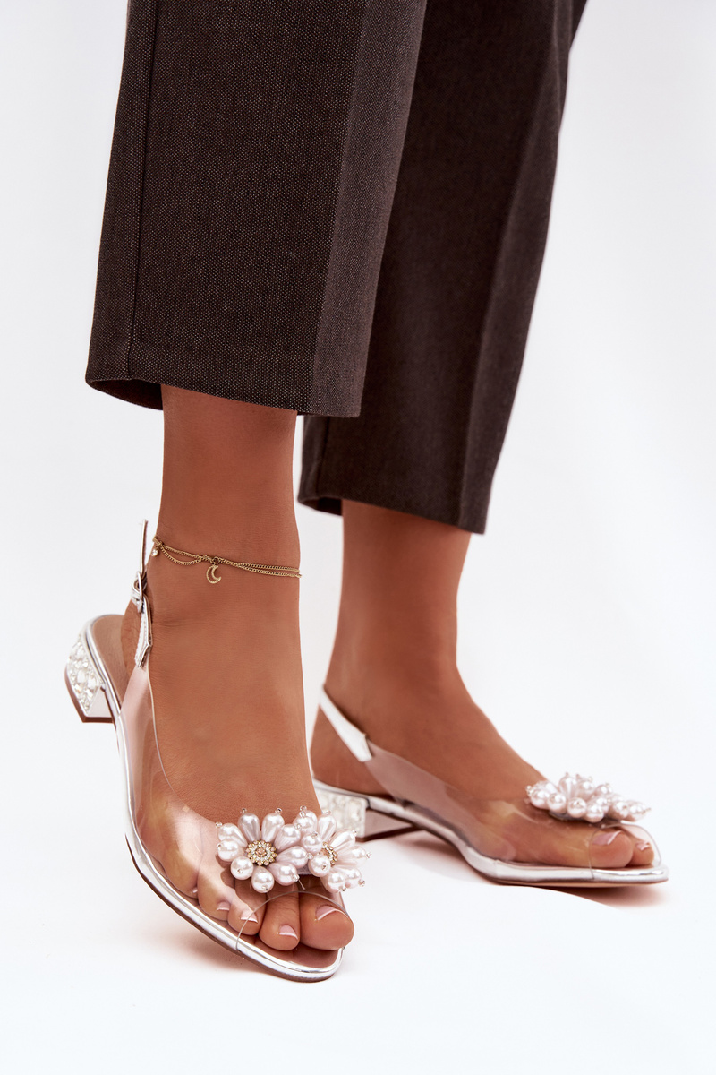 Transparentní sandály s nízkým podpatkem