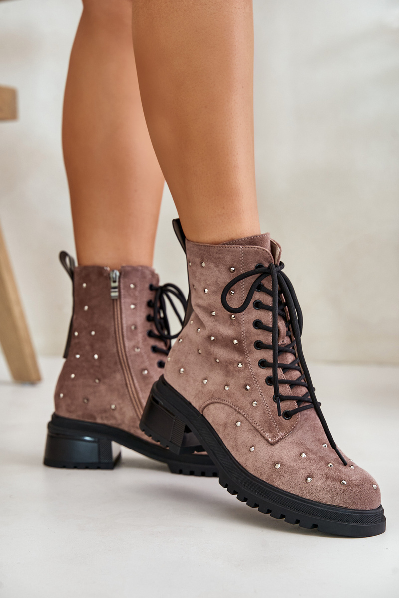 Decorated ankle boots Workery women's insulated D&A Taupe