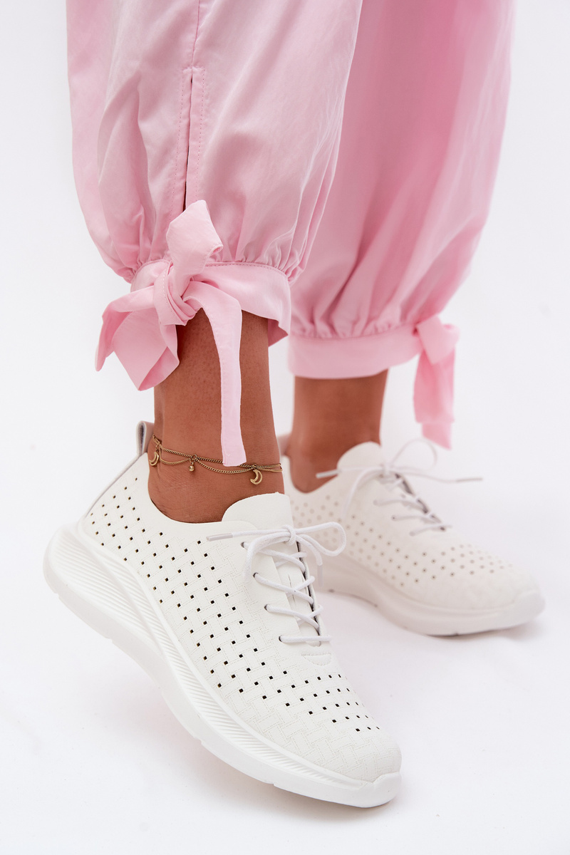 Dámske biele openwork športové tenisky EVENTO
