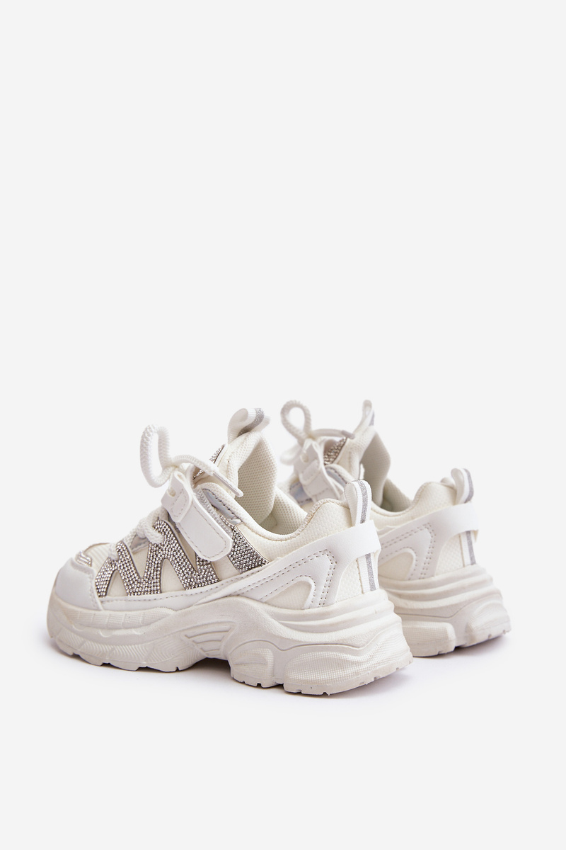 Children's sneakers with crystals white Rianalla