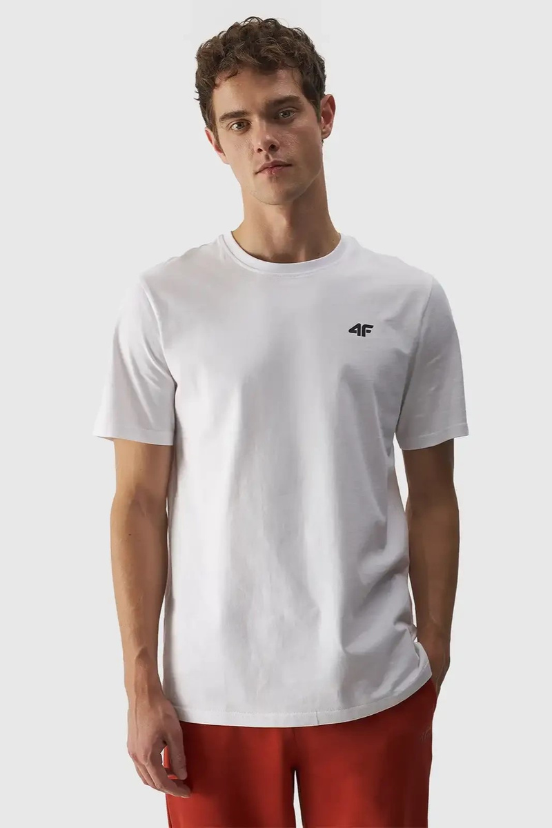 Men's Plain T-shirt With Logo 4F White 4FWMM00TTS