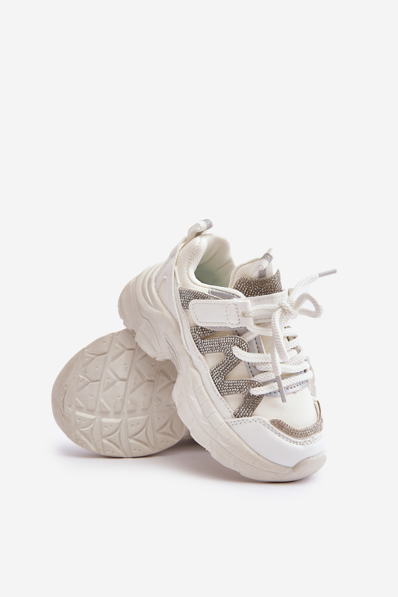 Children's sneakers with crystals white Rianalla