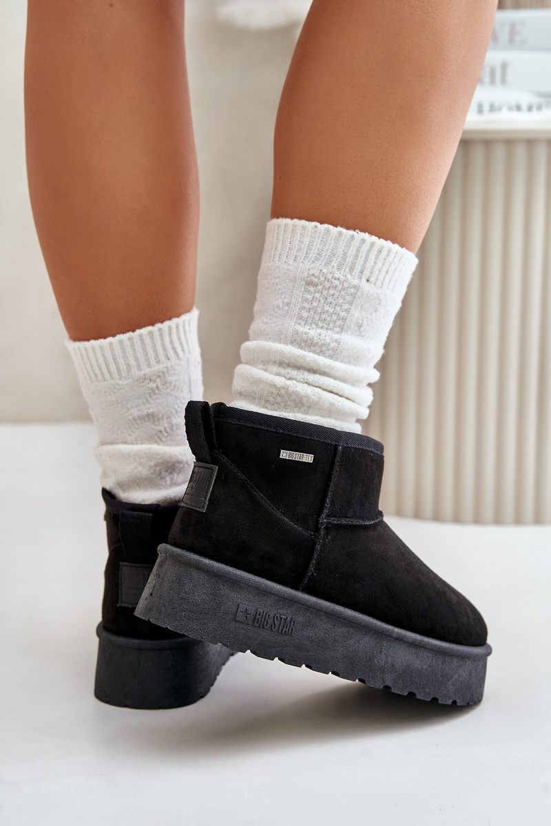 Low Snow Boots on the Big Star Platform Black