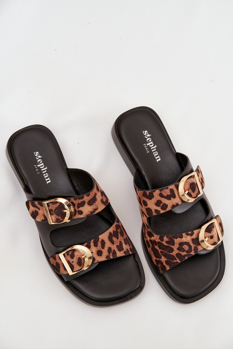 Dámske šľapky s leopardím vzorom