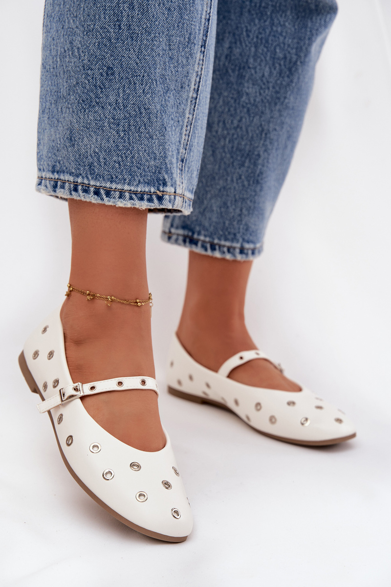 Dámske balerínky s prvkom striebra