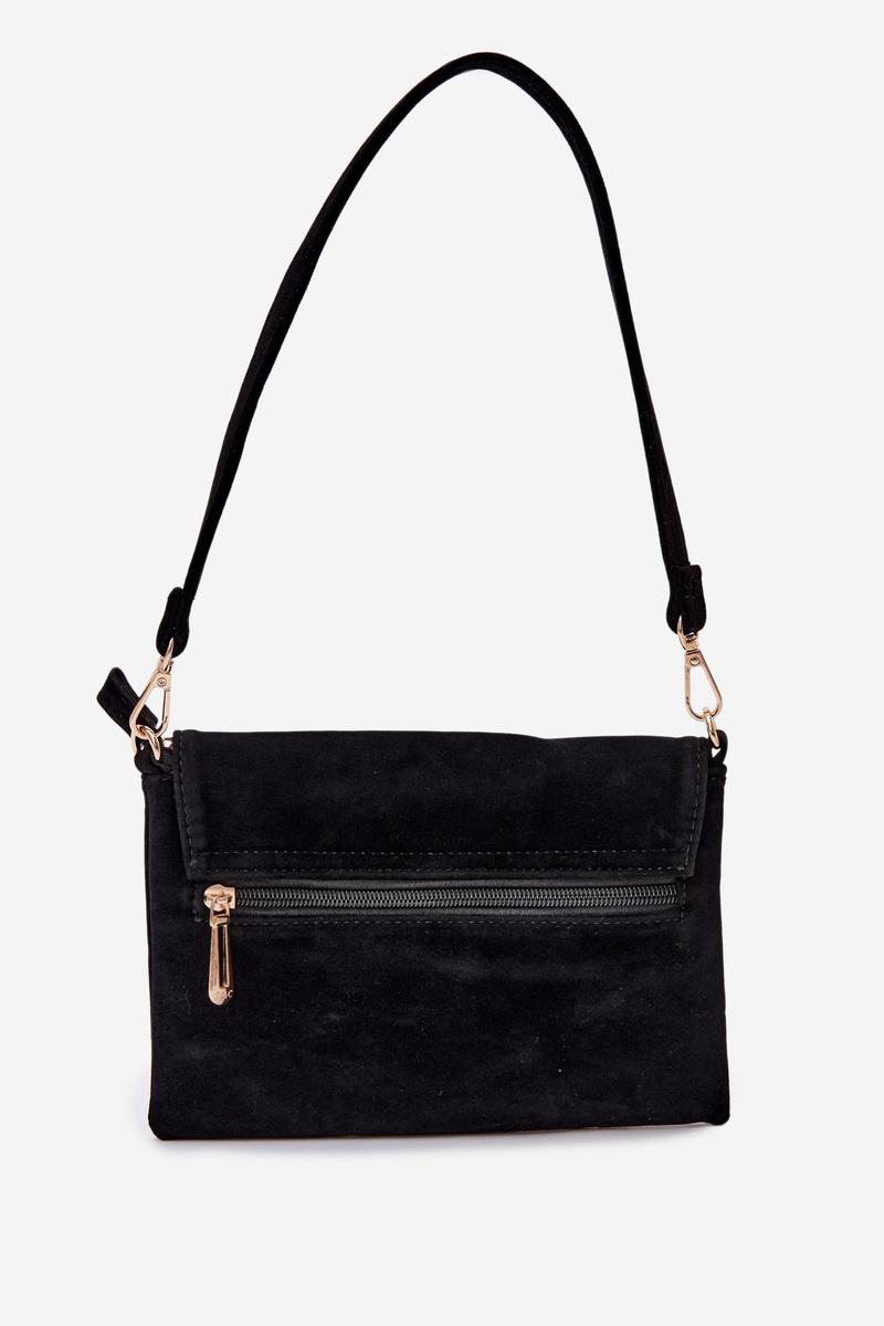 Flora&Co malá crossbody taška z eko semišu čierna