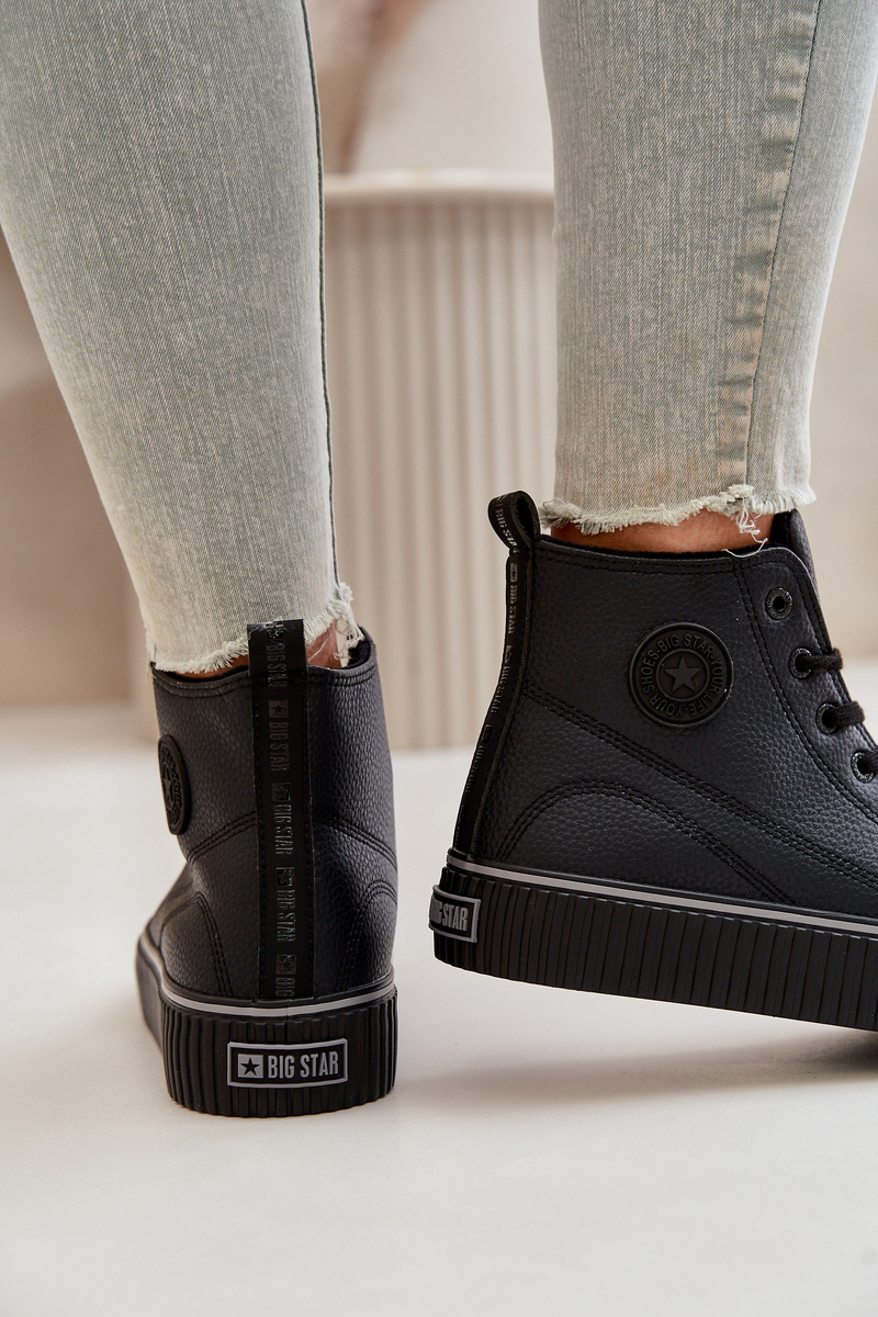 Women's insulated sneakers made of eco leather Big Star black
