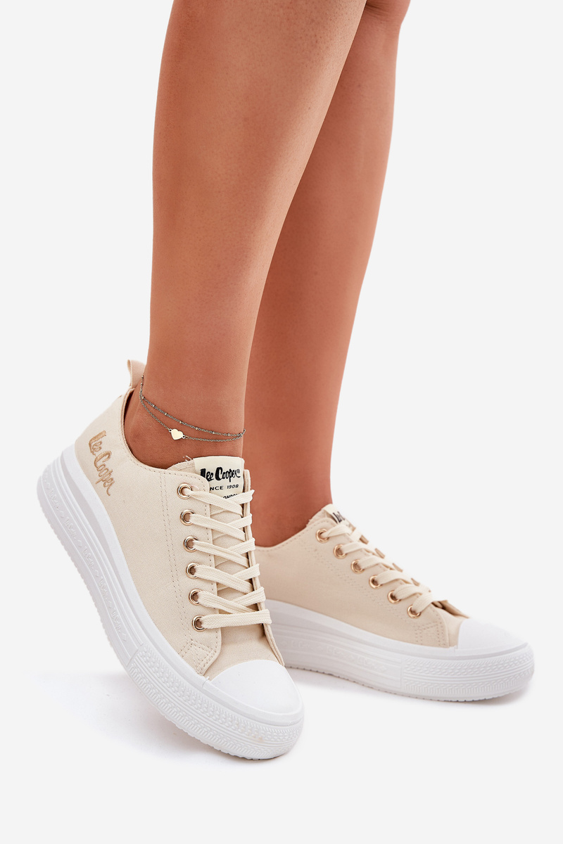 Dámske Tenisky Na Platforme Béžové Lee Cooper