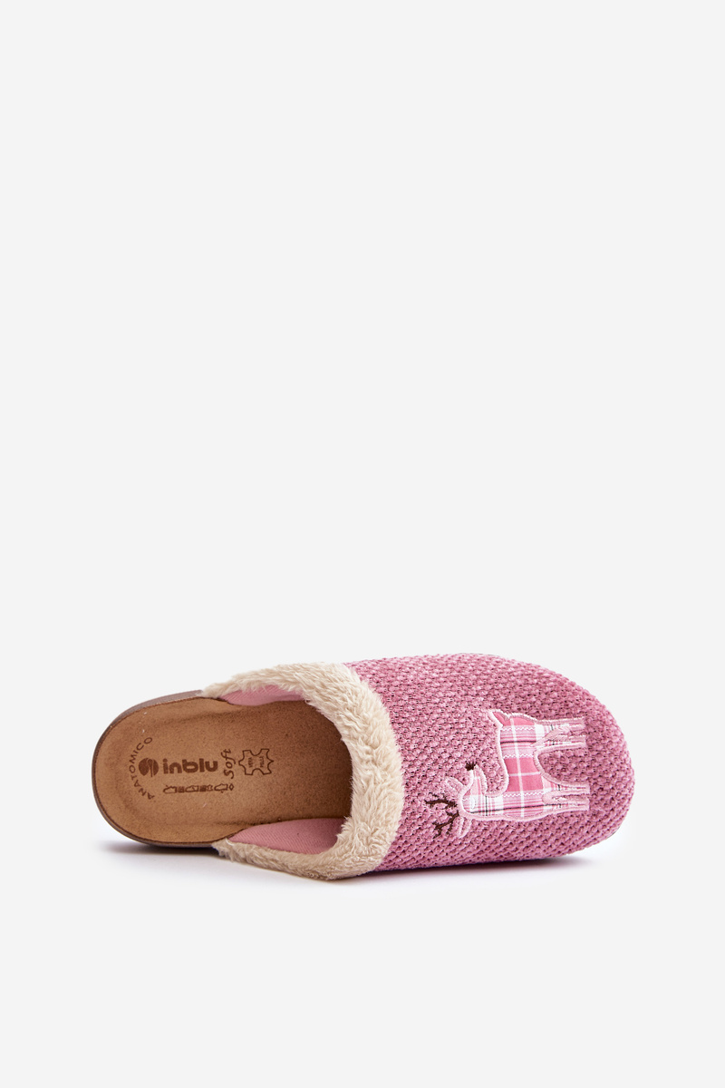 Women&#039;s Slippers With Reindeer And Fur Inblu CT000034 Pink