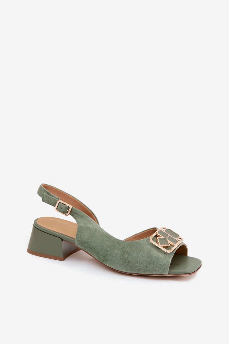 Elegantné semišové sandále na podpätku