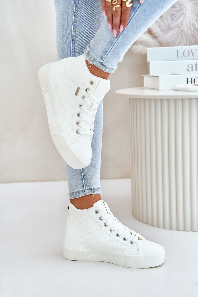 Insulated women&#039;s sneakers with Big Star stitching white