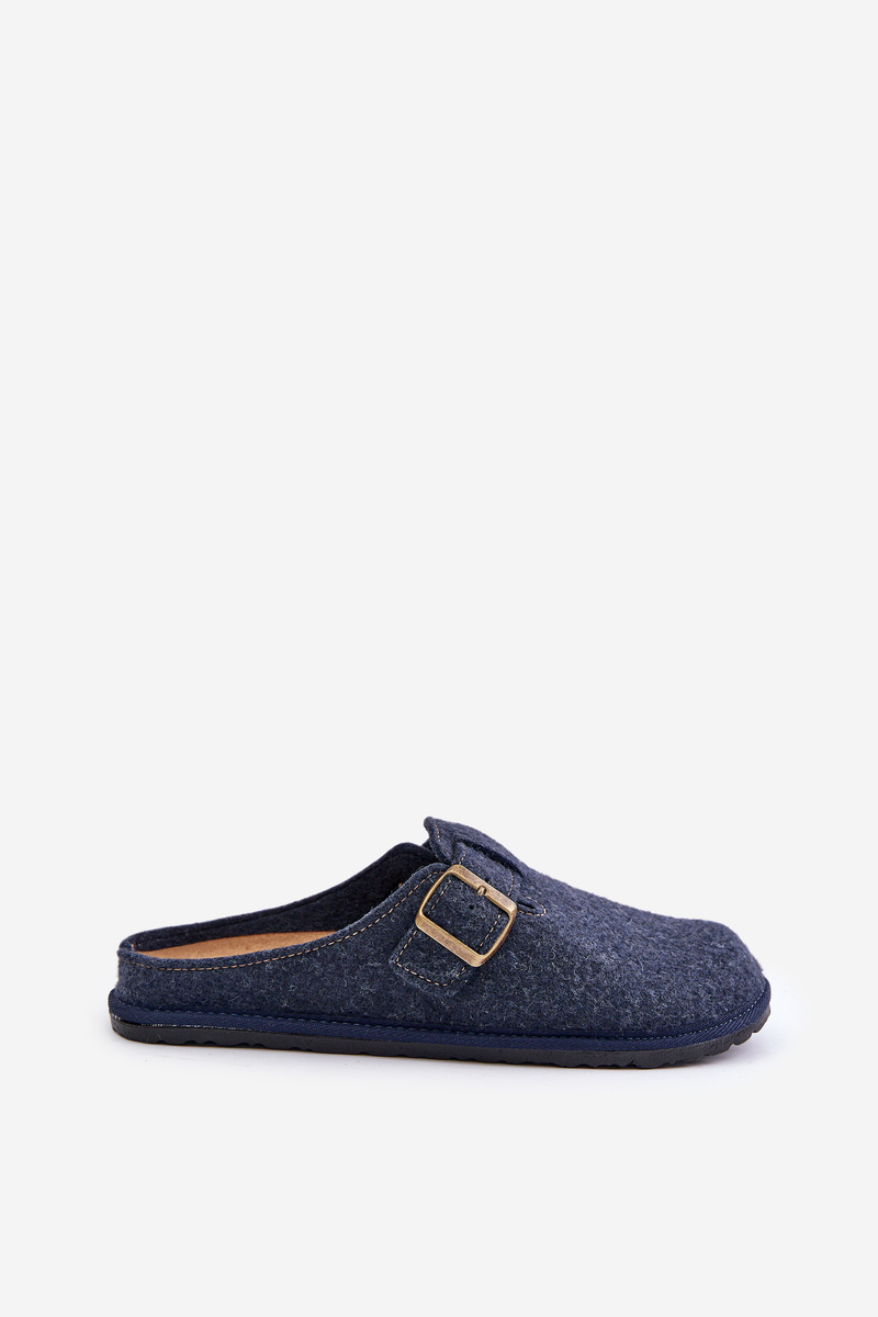Comfortable men&#039;s slippers with Inblu buckle blue