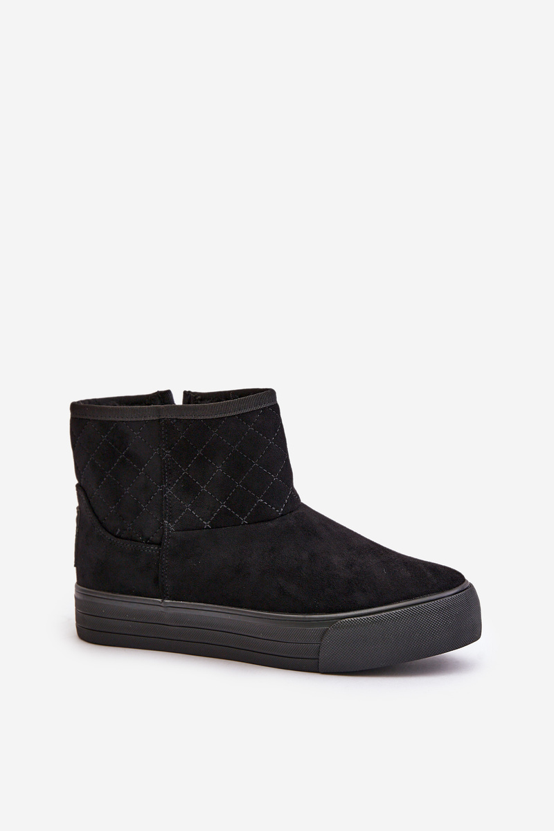 Ankle snow boots with zip insulated with fur Big Star black