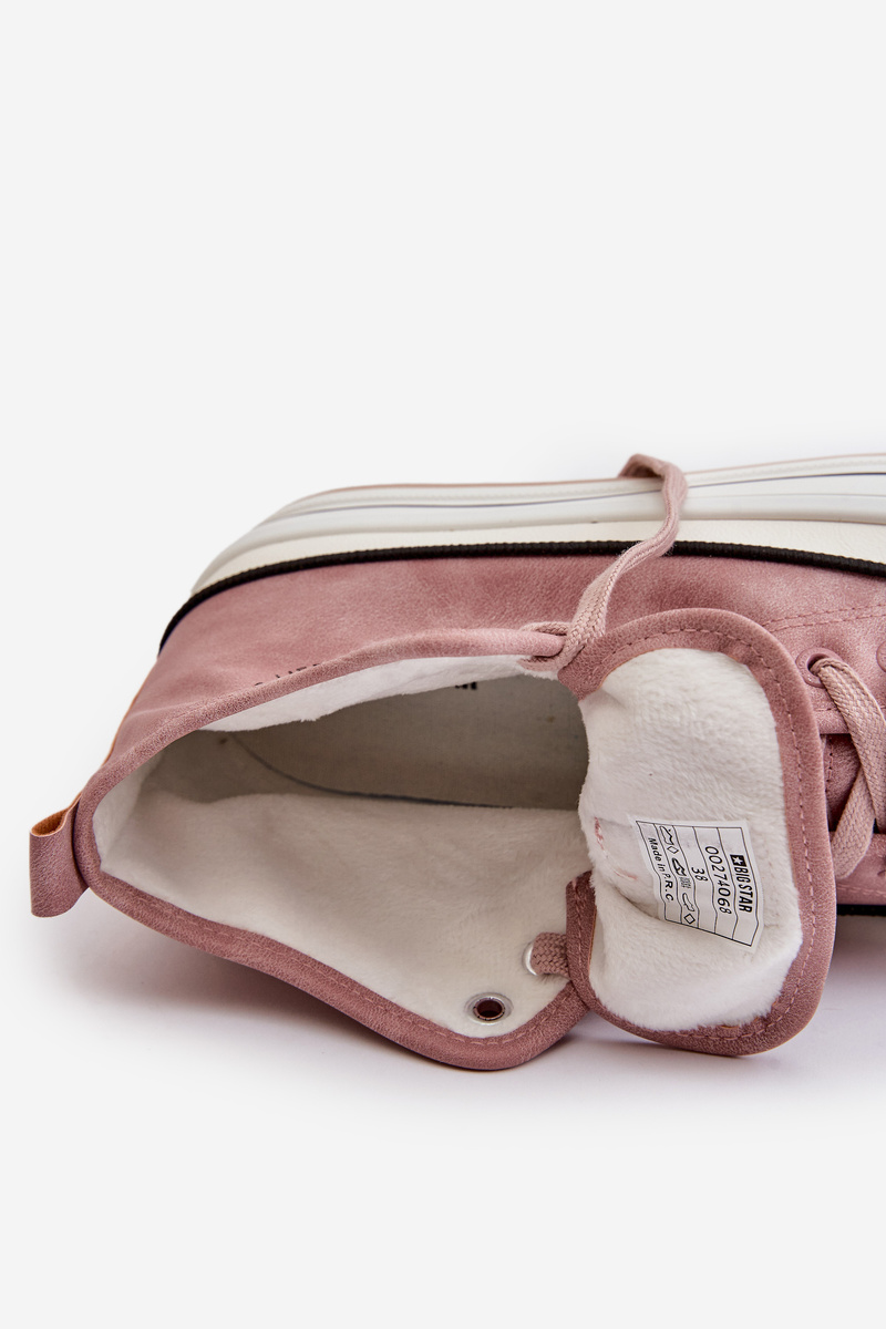 Insulated women's sneakers on the eco leather platform Big Star pink