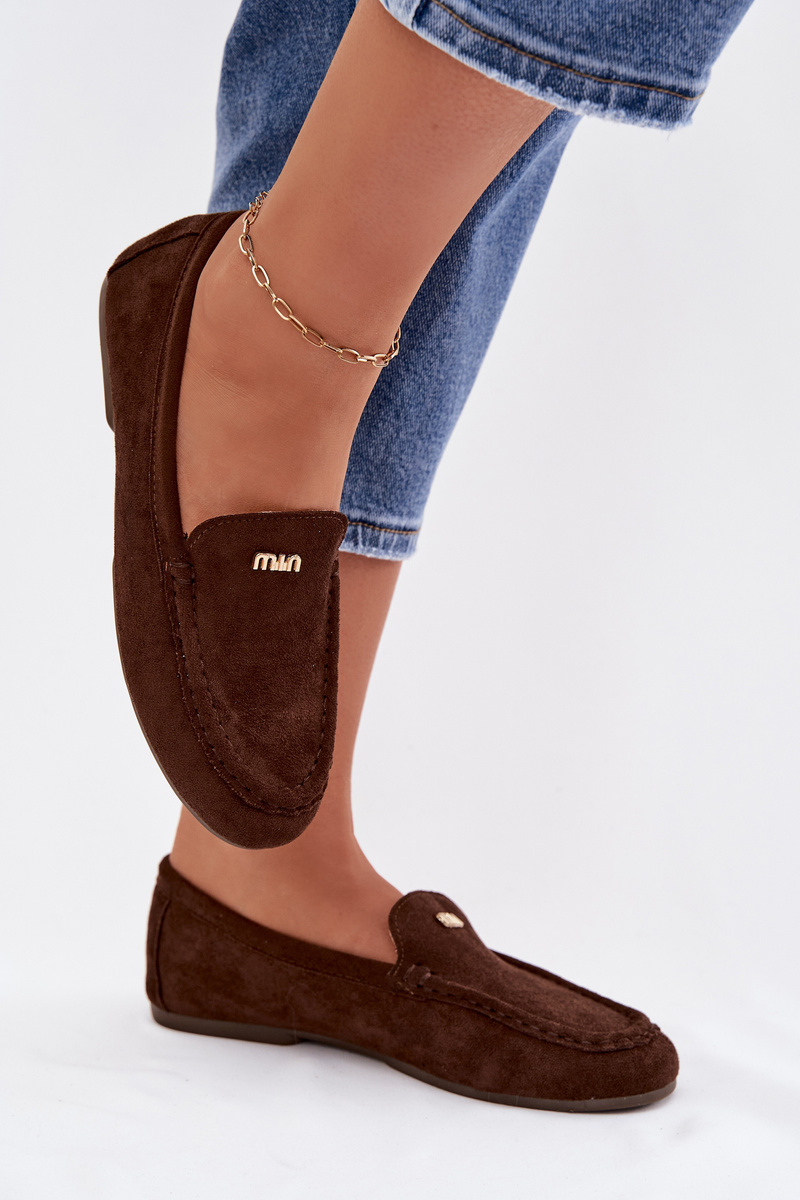 Дамски мокасини с малък златен детайл