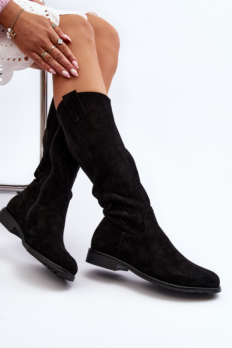 Ghete de damă Kesi din piele întoarsă ecologică