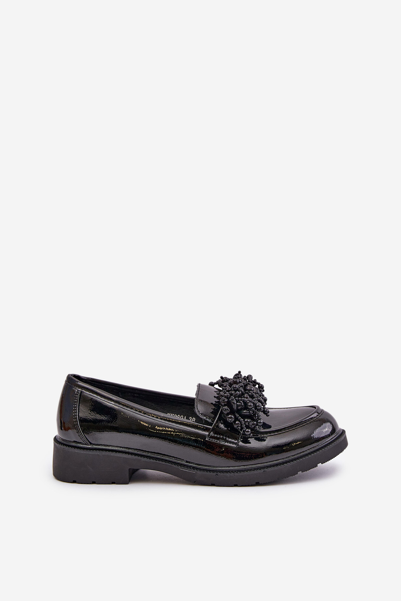 Women&#039;s patent leather moccasins S.Barski black