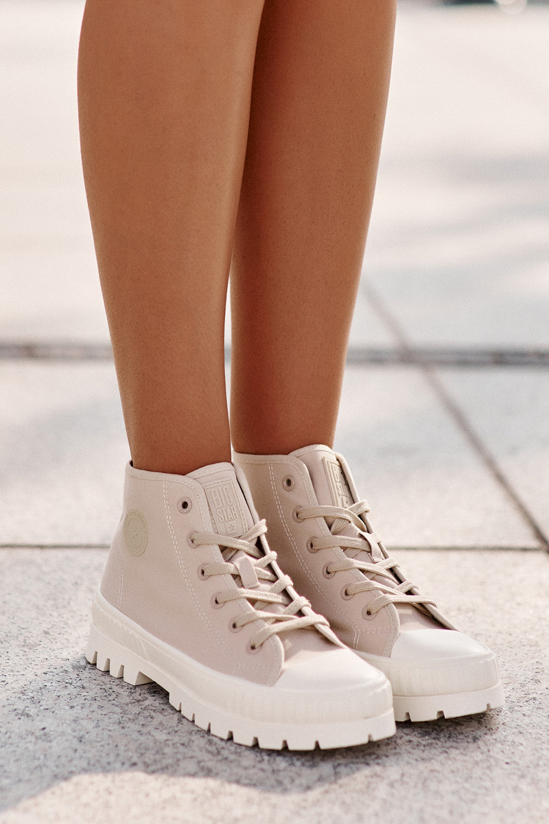 Women's high-ankle sneakers Big Star Beige