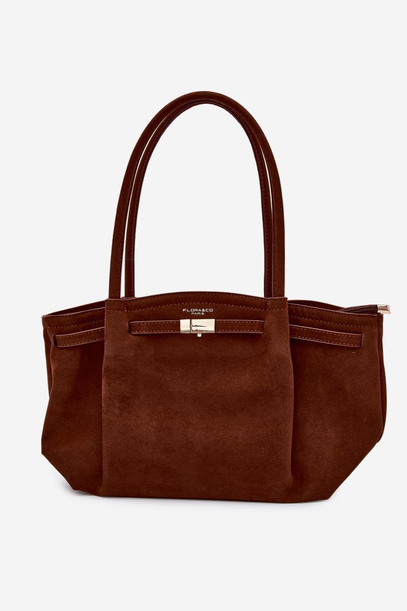 Flora&amp;Co Camel Eleea Eco Semišová Shopper kabelka