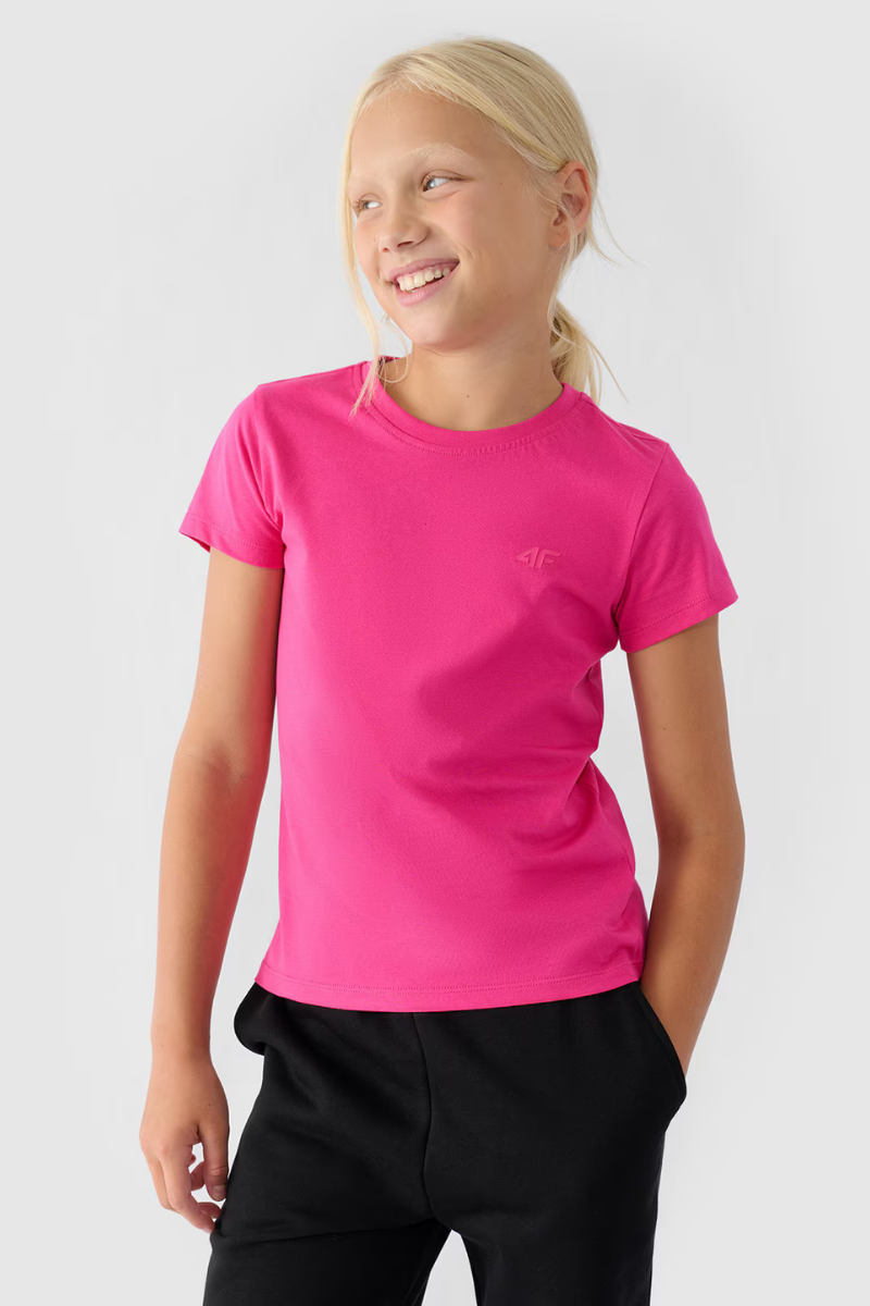 Girls T-shirt Smooth Cotton Fuchsia 4F 4FJWMM00TTS