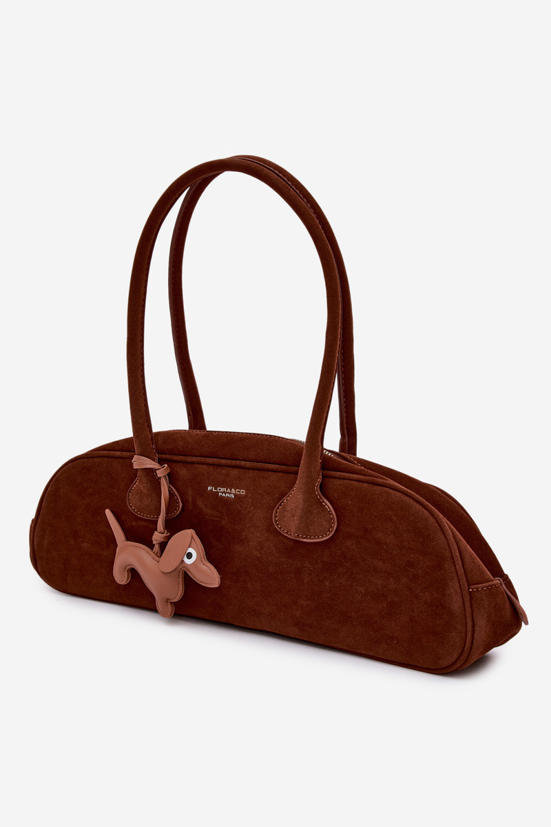 Kabelka Flora&Co Camel z Eko Semiša s Príveskom