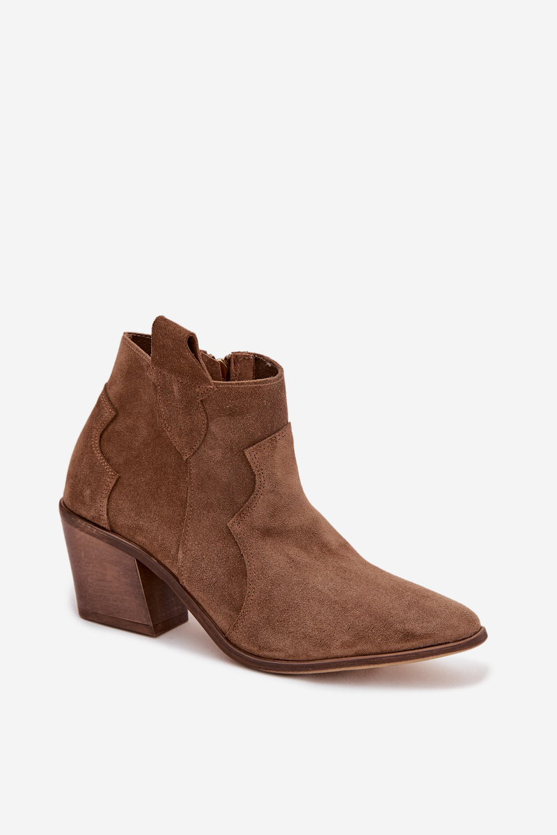 Dámske semišové členkové čižmy Zazoo 3153 khaki