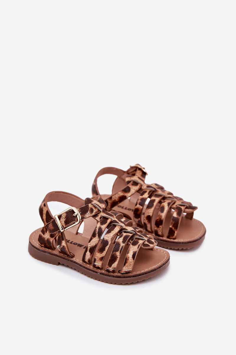 Boto Detské Sandále Dievčenské Z Eko Kože Leopard Mariana