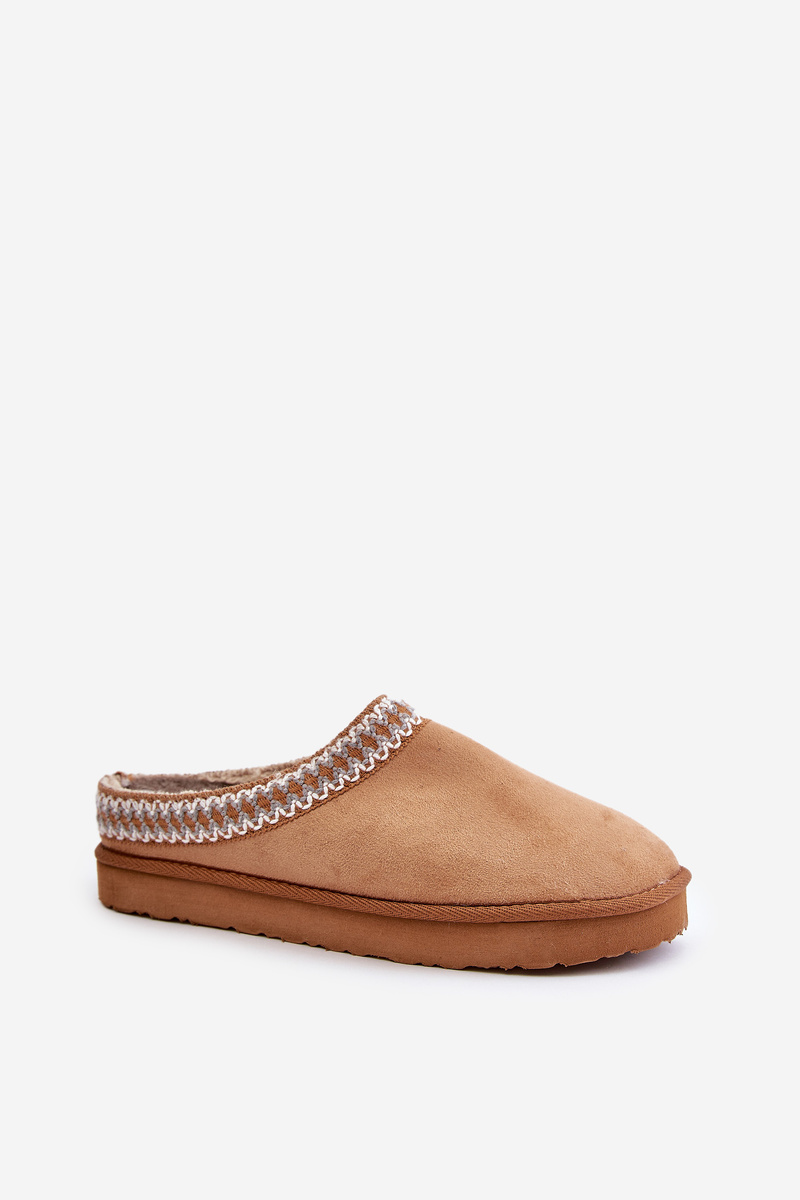 Comfortable home footwear slippers with embroidery women's inblu FX000021 camel