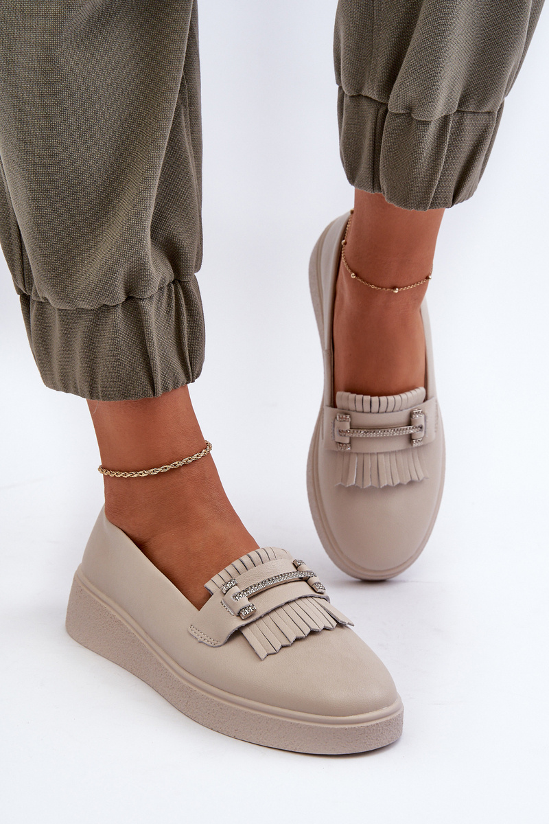 Mocasini cu platformă din piele pentru femei