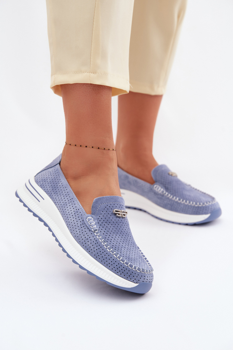 Дамски велурени мокасини