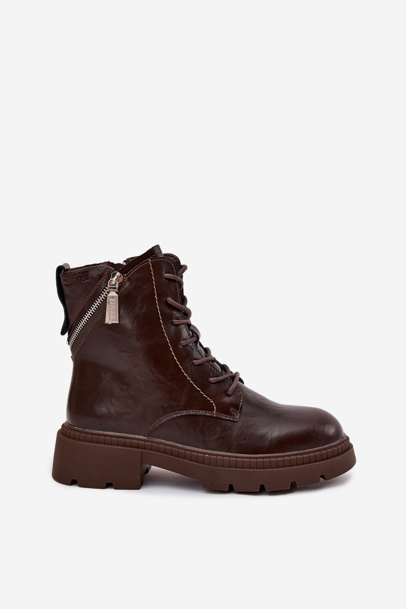 BIG STAR SHOES Kožené dámske pracovné topánky s podšívkou Big Star