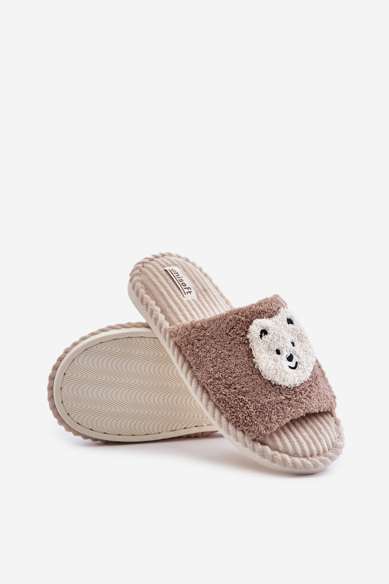 Women&#039;s slippers with a teddy bear brown lavetire