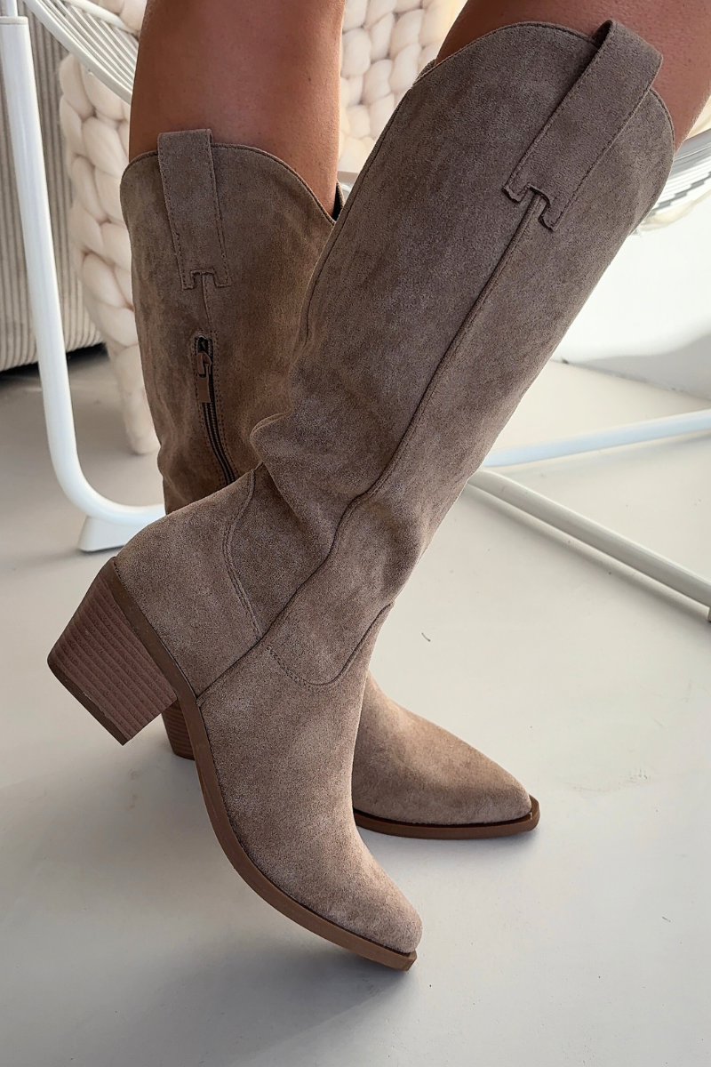 Dámske kovbojské čižmy Khaki Jazelle