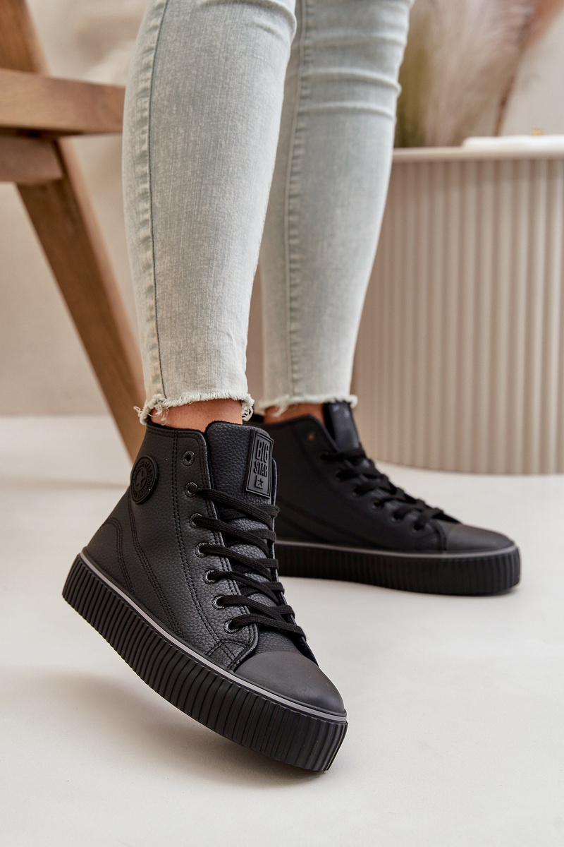 Women's insulated sneakers made of eco leather Big Star black