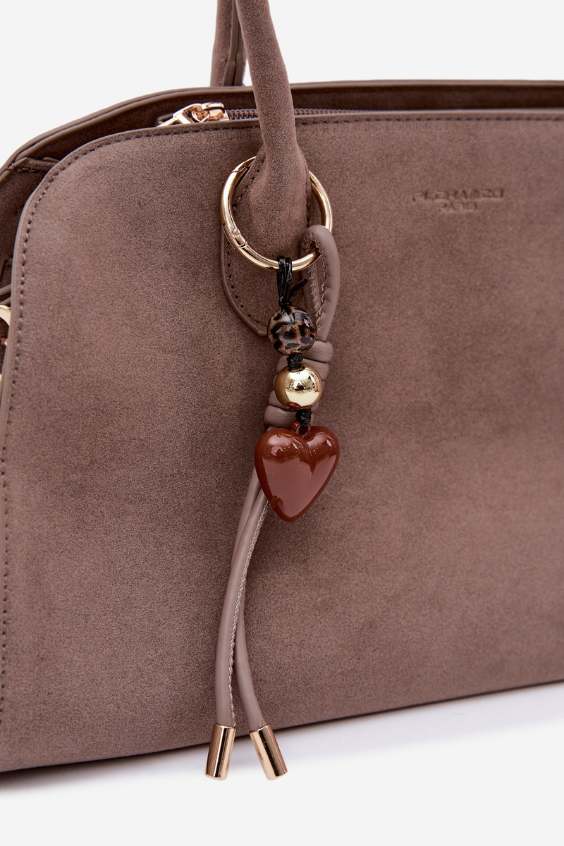 Flora&Co Eco Suede Béžová Taška s Príveskom