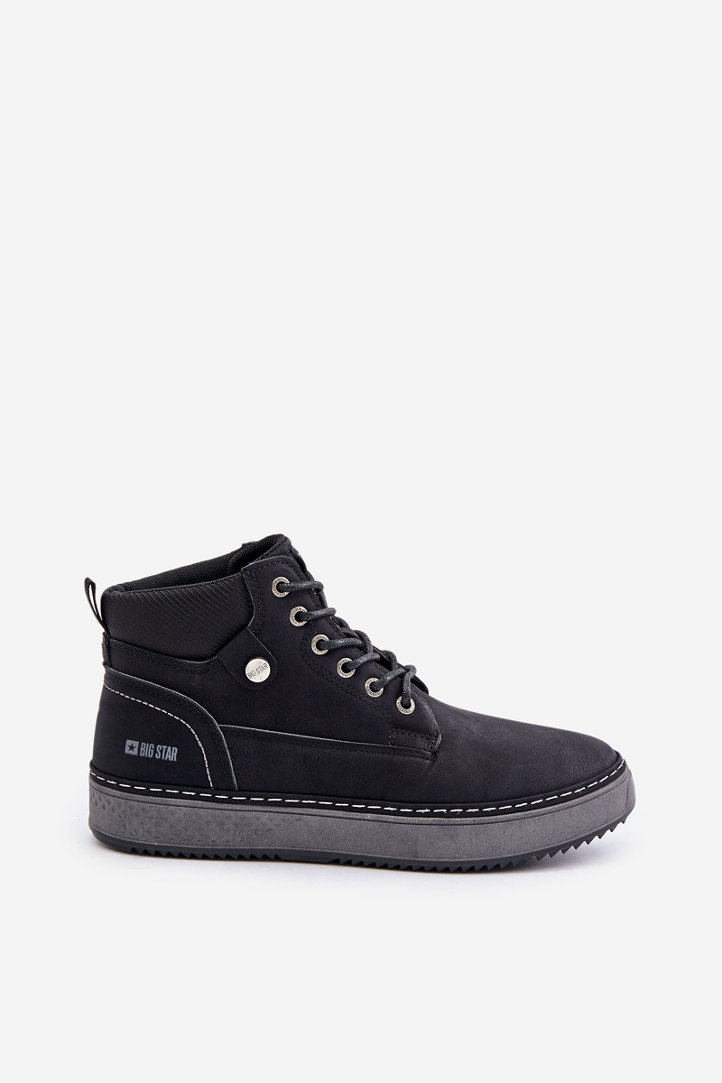 Lace-up men&#039;s ankle boots Big Star Hi-Poly System black