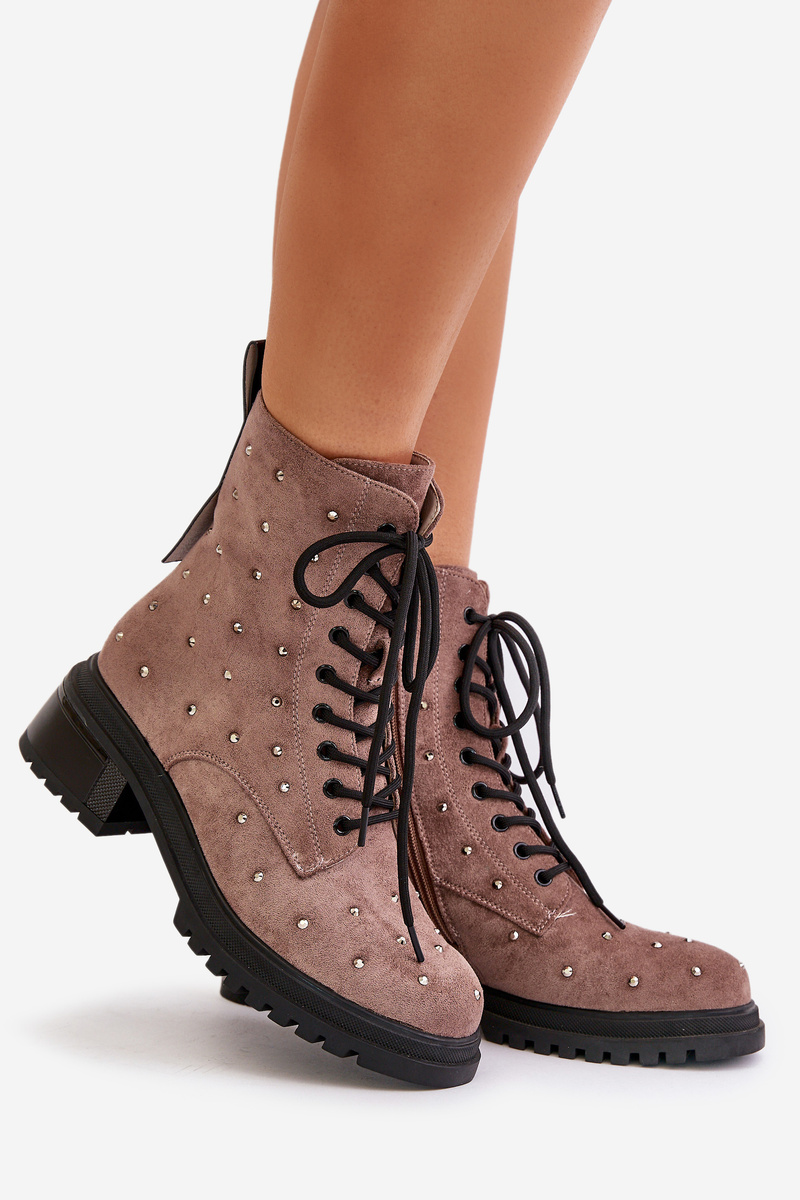 Decorated ankle boots Workery women's insulated D&A Taupe