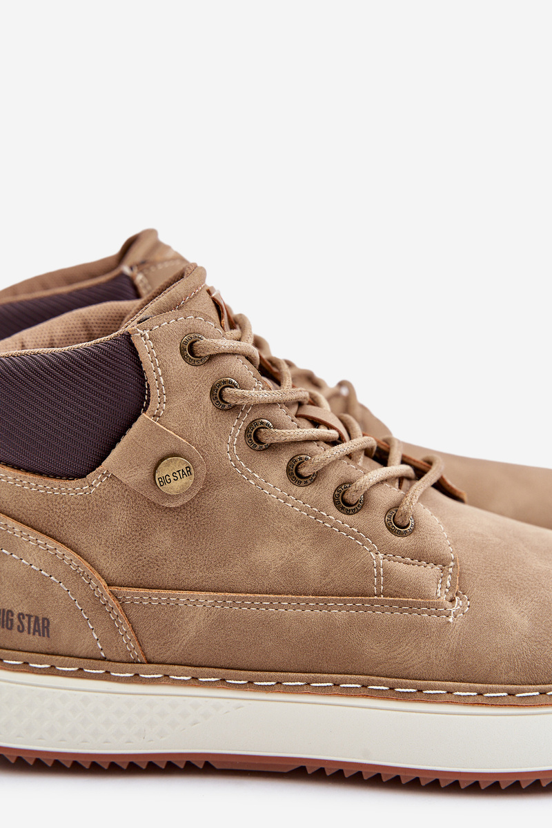 Lace-up men&#039;s ankle boots Big Star Hi-Poly System brown