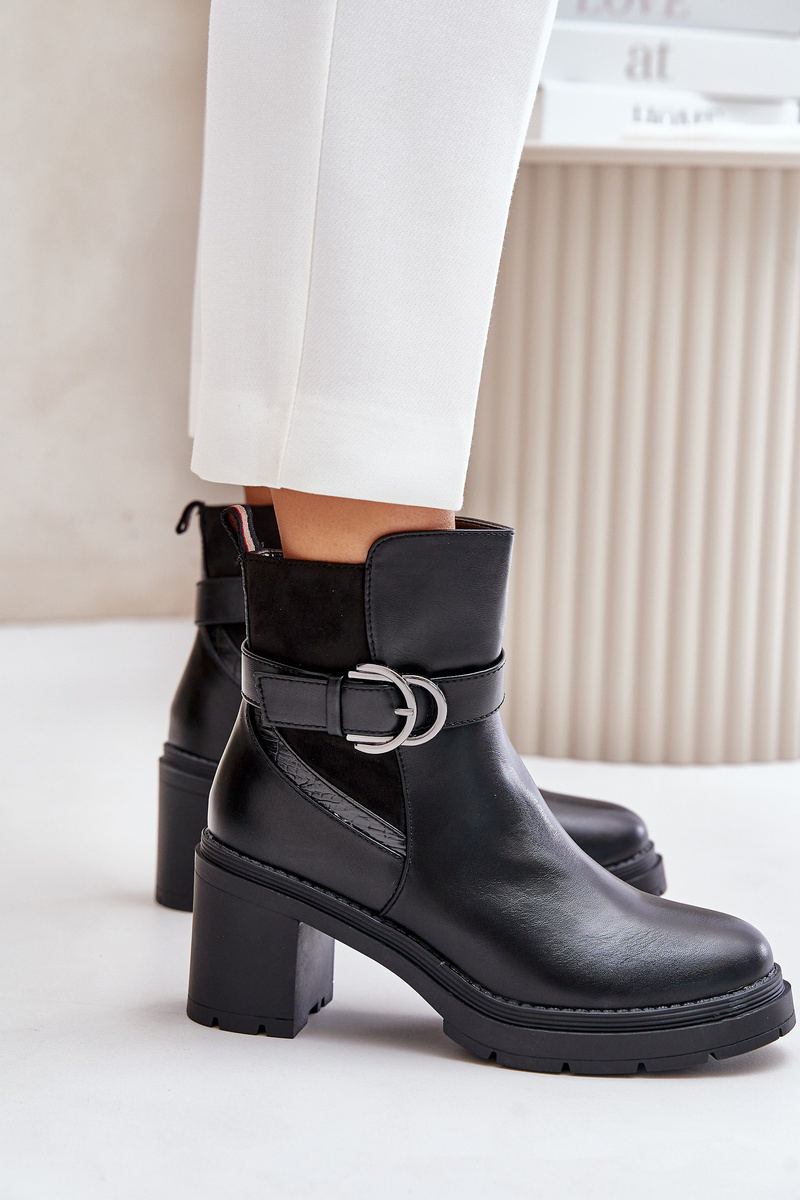 Women's ankle boots with a zipper insulated with a zipper black Inabelle