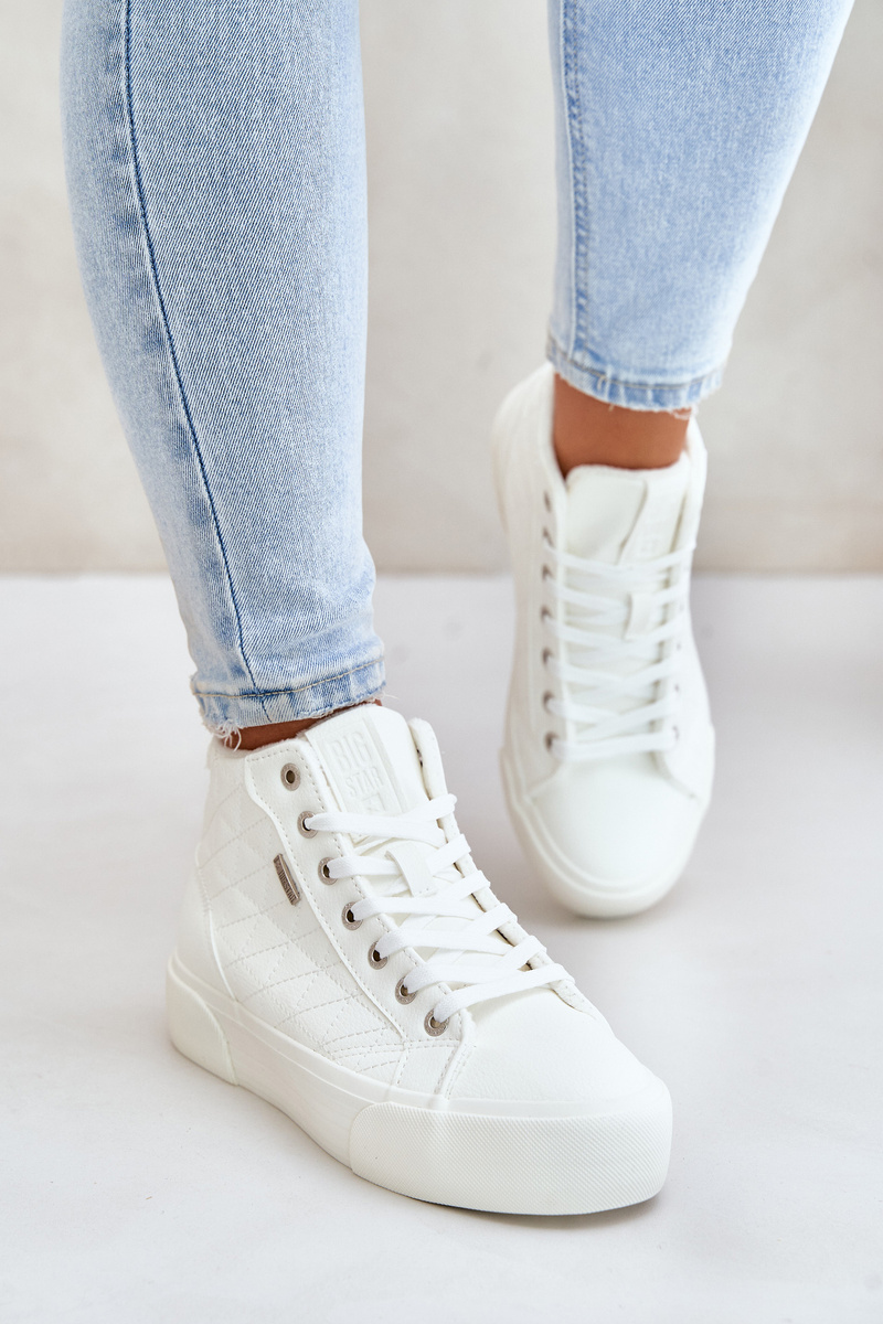 Insulated women&#039;s sneakers with Big Star stitching white