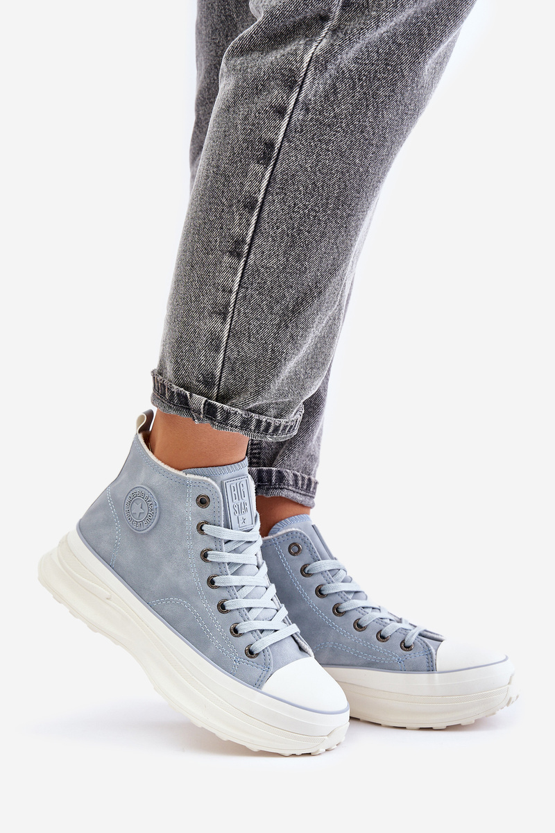 Insulated women's platform sneakers Big Star blue
