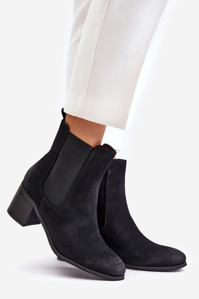 Insulated women's ankle boots with heels black Radeya