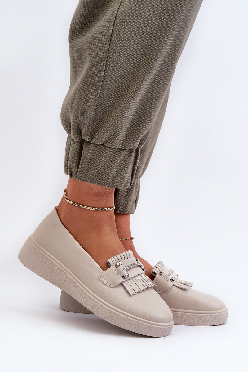 Mocasini cu platformă din piele pentru femei