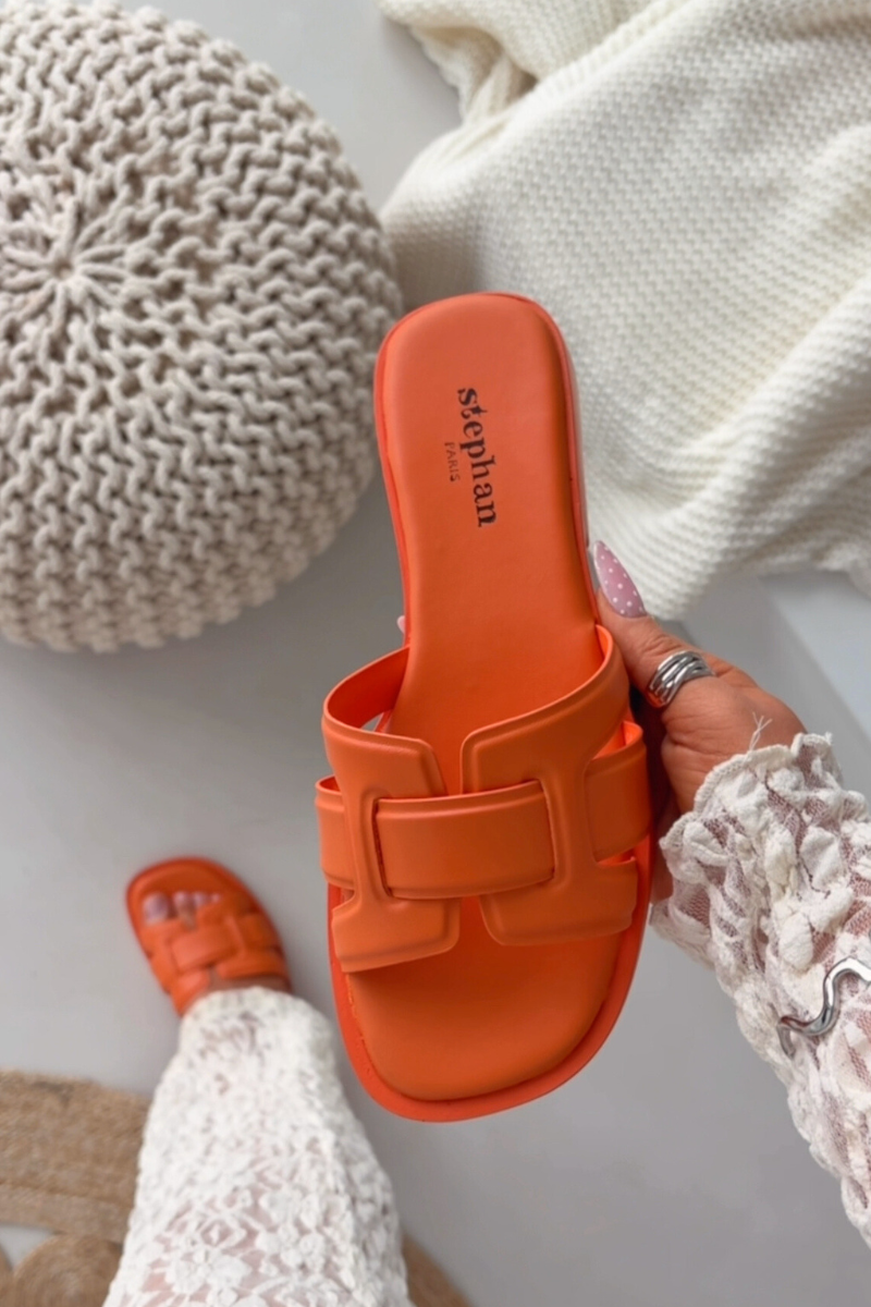 Дамски оранжеви джапанки Lorania