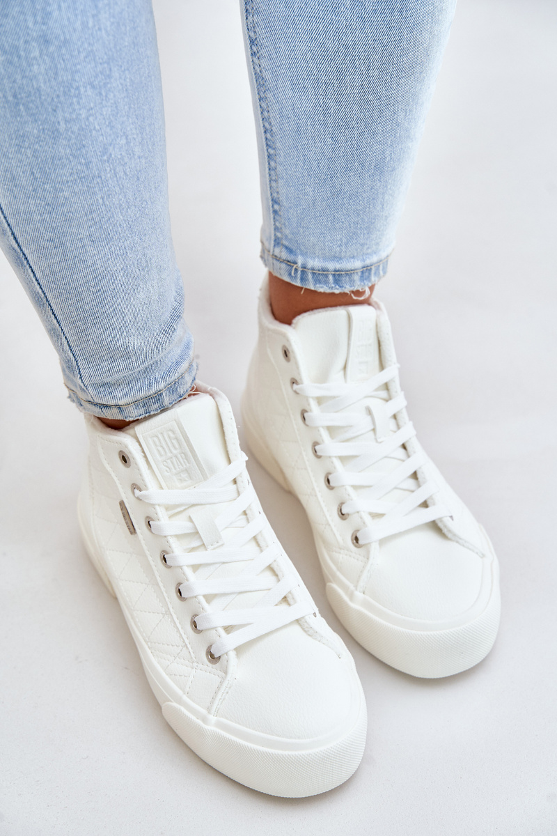 Insulated women&#039;s sneakers with Big Star stitching white