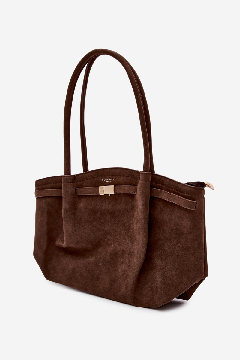 Shopper taška z eko semiša Flora&Co Chocolate