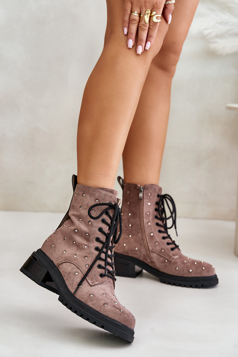 Decorated ankle boots Workery women's insulated D&A Taupe