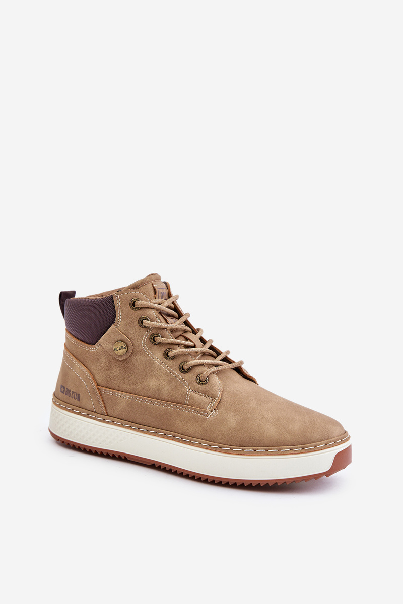 Lace-up men&#039;s ankle boots Big Star Hi-Poly System brown